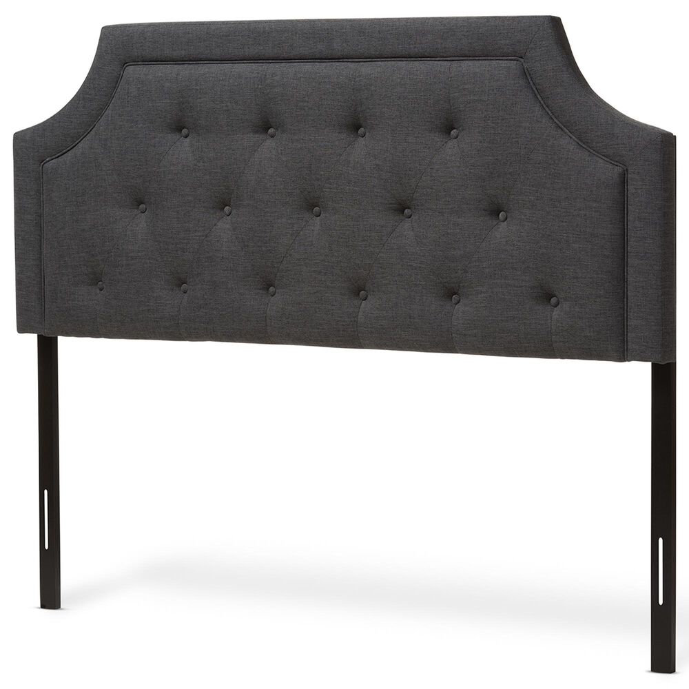 Baxton Studio Mars Full Panel Headboard in Dark Grey, , large
