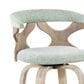 LumiSource Gardenia Swivel Fixed-Height Bar Stool with Light Grey Faux Leather Upholstery in Chrome and Whitewash (Set of 2), , large