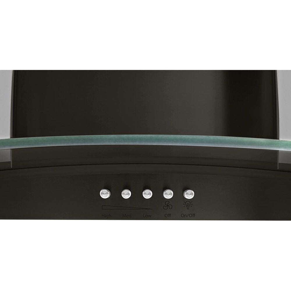 Whirlpool 30&quot; Concave Glass Wall Mount Range Hood in Black Stainless, , large