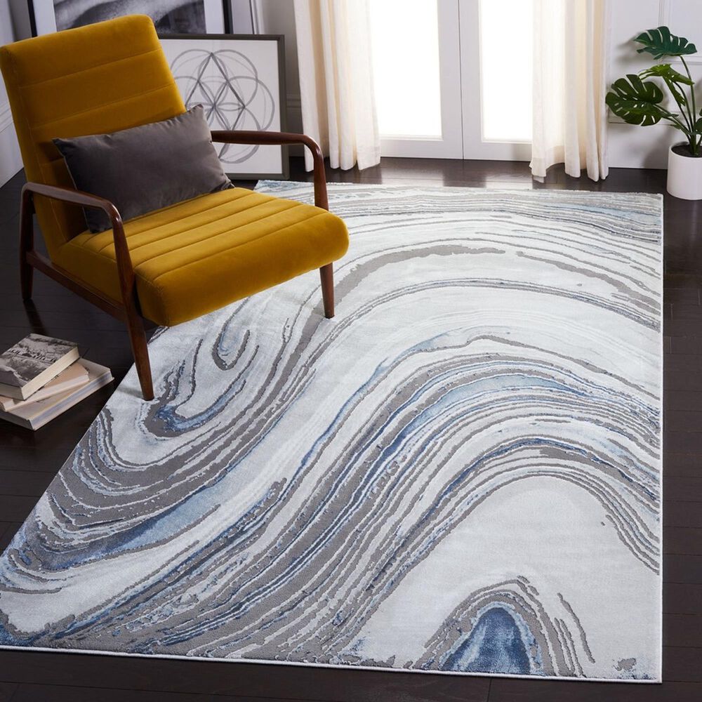 Safavieh Craft CFT845M 5&#39;3&quot; x 7&#39;6&quot; Blue and Grey Area Rug, , large