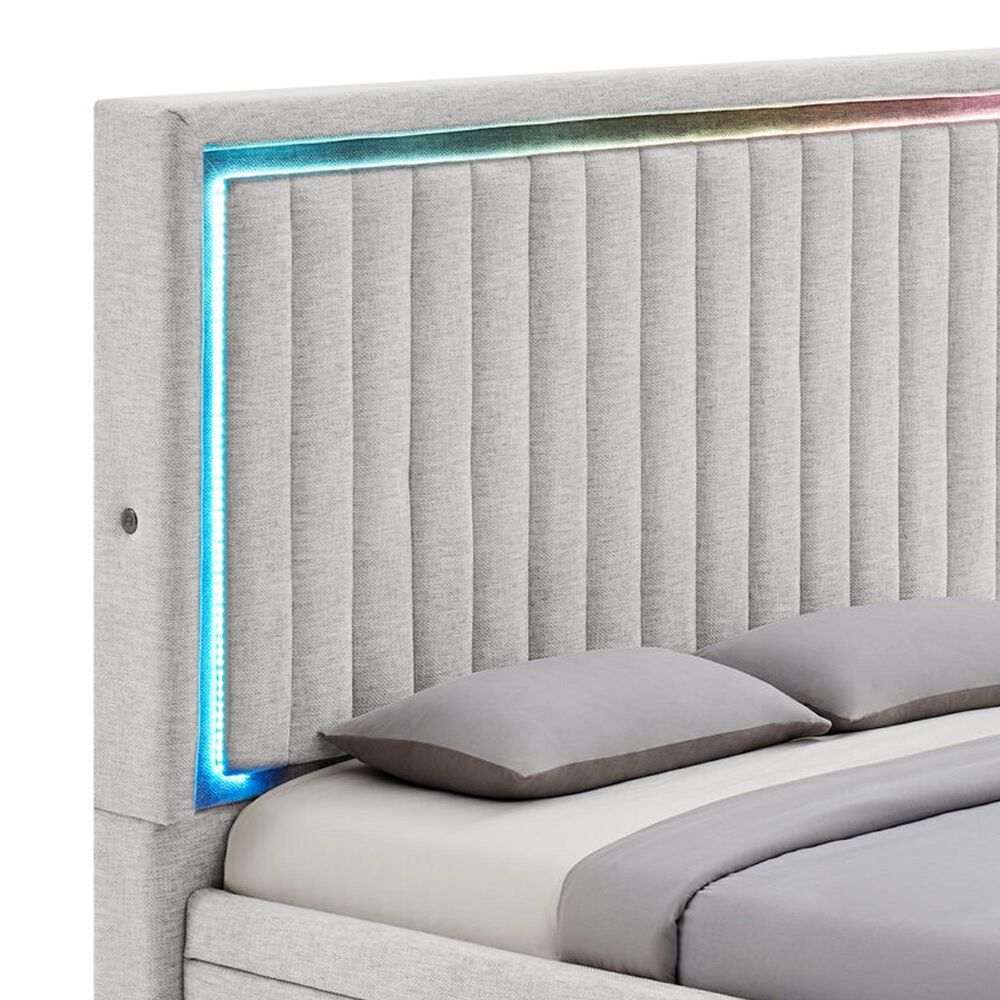 Modern Market Elias Queen Bed with Speaker, TV lift, and Fireplace, , large