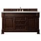 James Martin Vanities Brookfield 60" Single Bathroom Vanity in Burnished Mahogany with 3 cm Lime Delight Quartz Top and Rectangular Sink, , large
