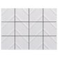 Emser Kumito White Chevron 4" x 4" Square on 12" x 16" Ceramic Mosaic Sheet, , large