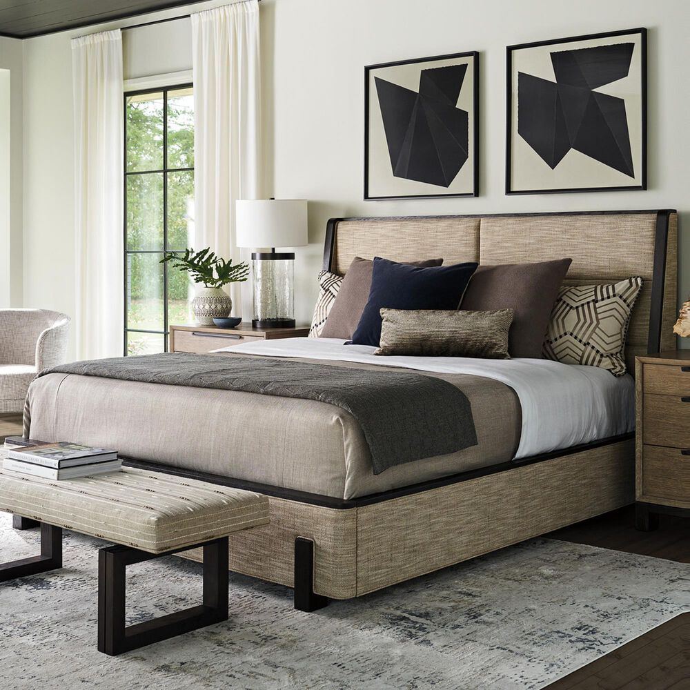 Lexington Furniture Zanzibar Barcelona King Upholstered Bed in Deep Espresso, , large