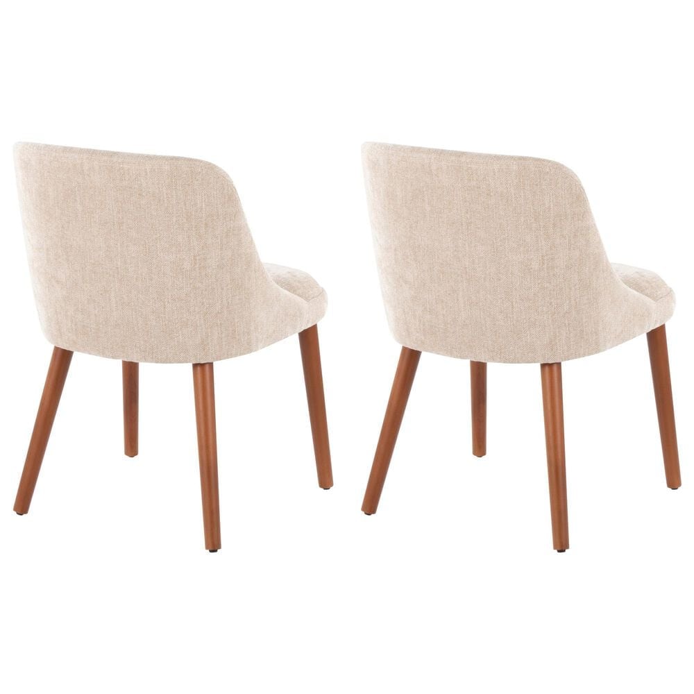 Lumisource Rina Side Chair with Light Brown Cushion in Walnut &#40;Set of 2&#41;, , large