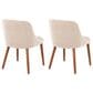 Lumisource Rina Side Chair with Light Brown Cushion in Walnut (Set of 2), , large
