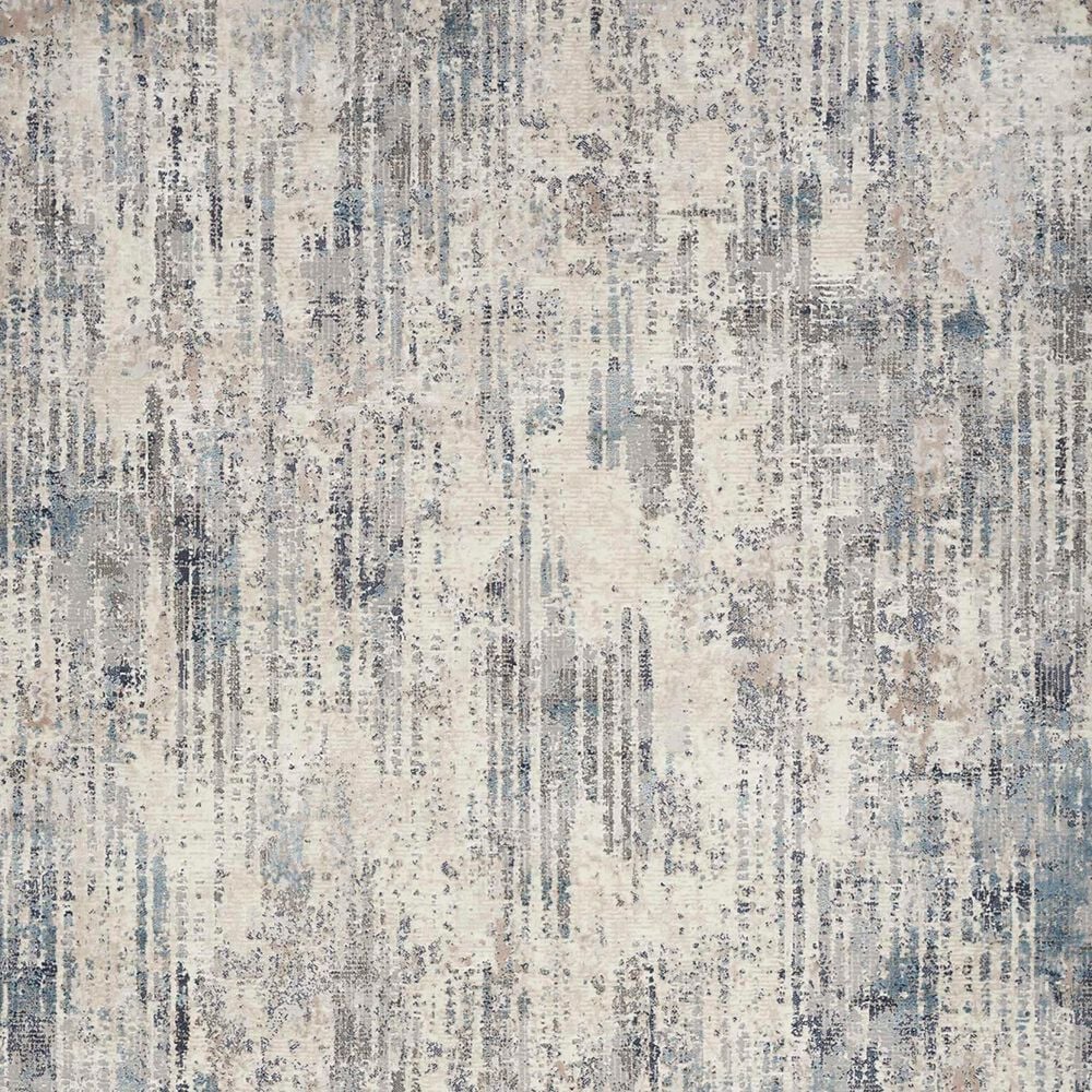 Nourison Infinity IFN04 2&#39;2&quot; x 7&#39;6&quot; Ivory, Grey and Blue Runner, , large