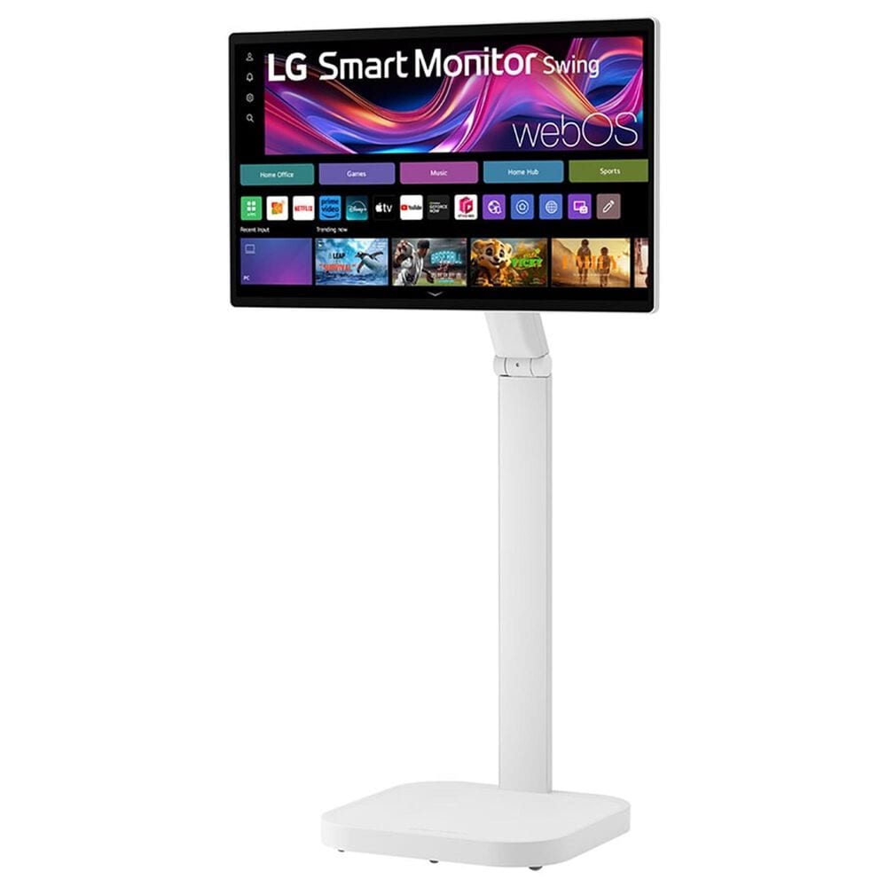 LG 31.5&quot; 4K UHD IPS Smart Monitor Swing with Touchscreen and Rolling Stand in White, , large