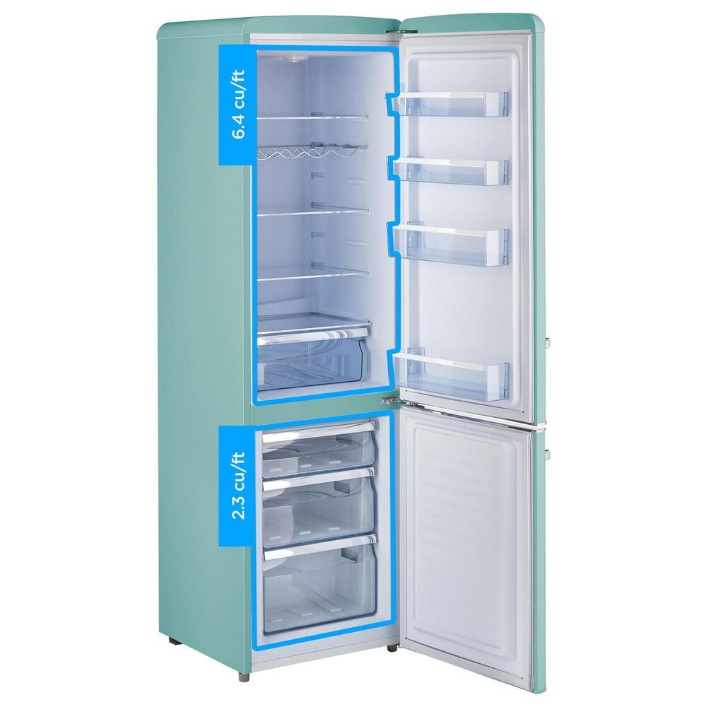 Unique Appliances Classic Retro 9 Cu. Ft. Bottom Freezer Regfrigerator In Ocean Mist Turquoise, , large