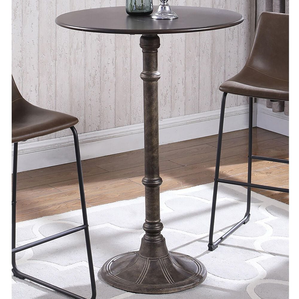 Coaster Oswego Round Bar Table in Dark Russet and Antique Bronze - Table Only, , large