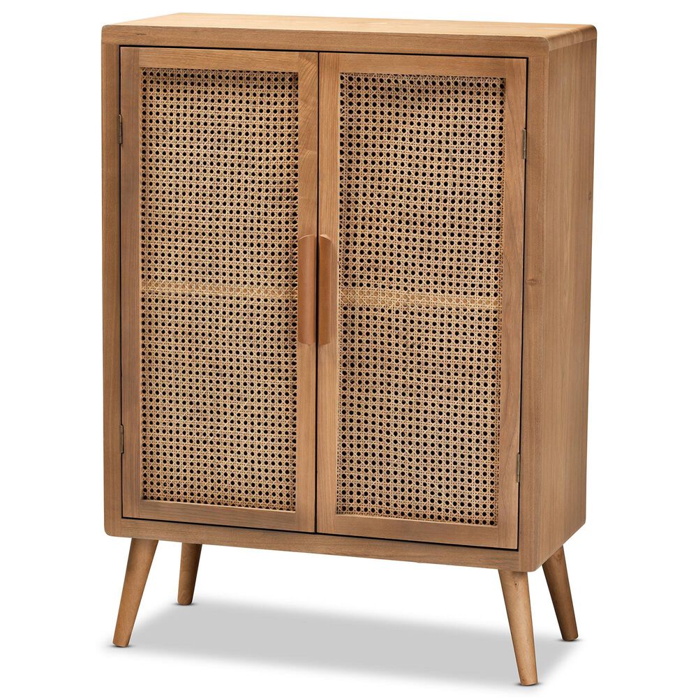 Baxton Studio Alina 2-Door Accent Storage Cabinet in Medium Oak, , large