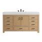 37B Alanya 60" Single Bathroom Vanity in Warm Oak with White Composite Stone Top, , large