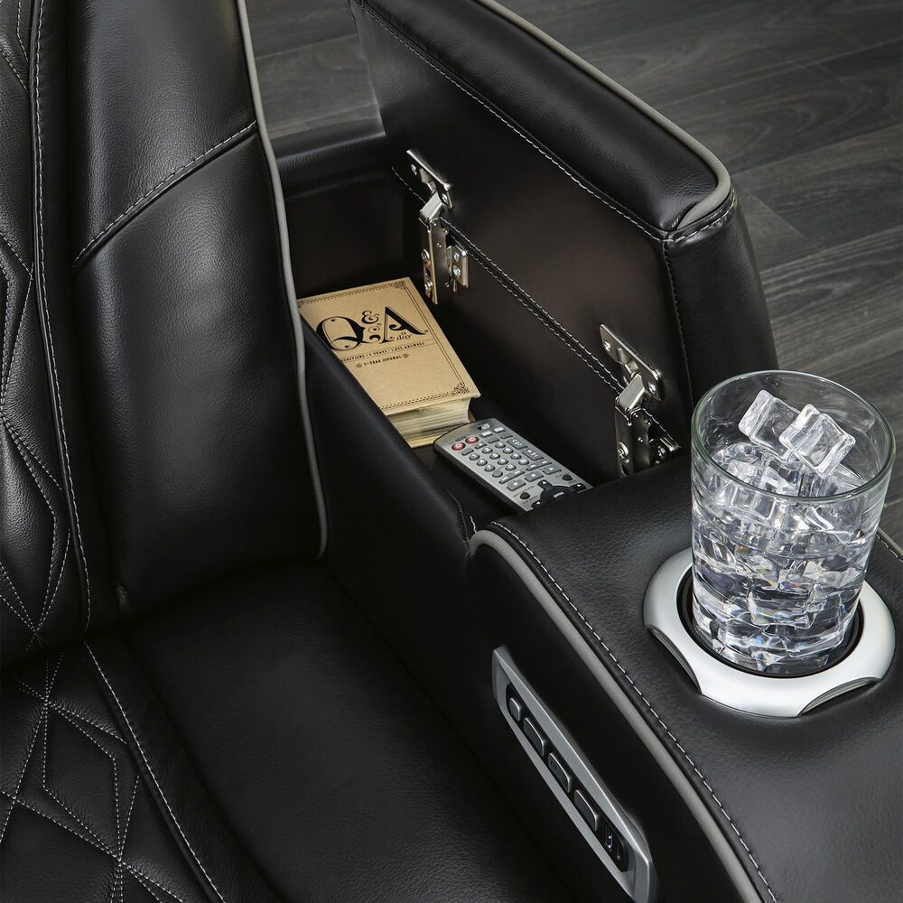 Ashley Boyington Power Reclining Sofa in Black, , large
