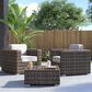 Hearth and Haven 3-piece Outdoor Wicker Conversation Set with Glass-Top Coffee Table in Gray, , large