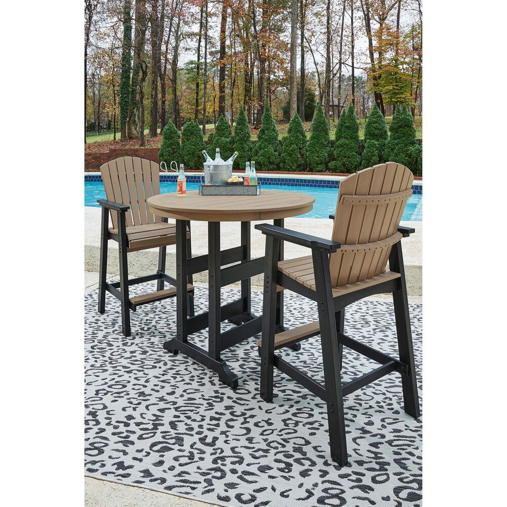 Ashley Fairen Trail Tall Barstool in Black and Driftwood - Set of 2, , large
