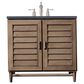 James Martin Vanities Portland 36" Single Bathroom Vanity in Whitewashed Walnut with 3 cm White Zeus Quartz Top and Rectangular Sink, , large
