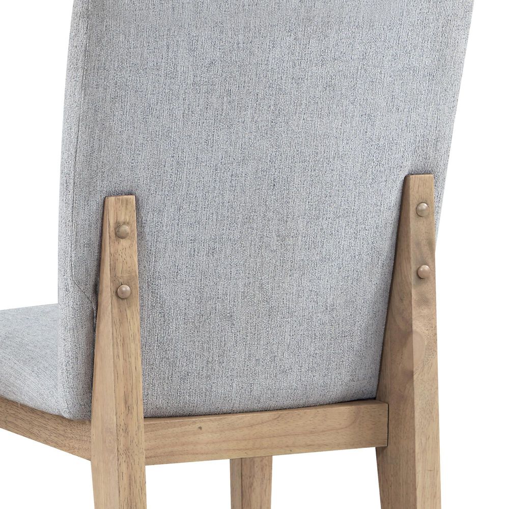 HOMLUX Armless Chair with Gray Cushion in Oak (Set of 2), , large