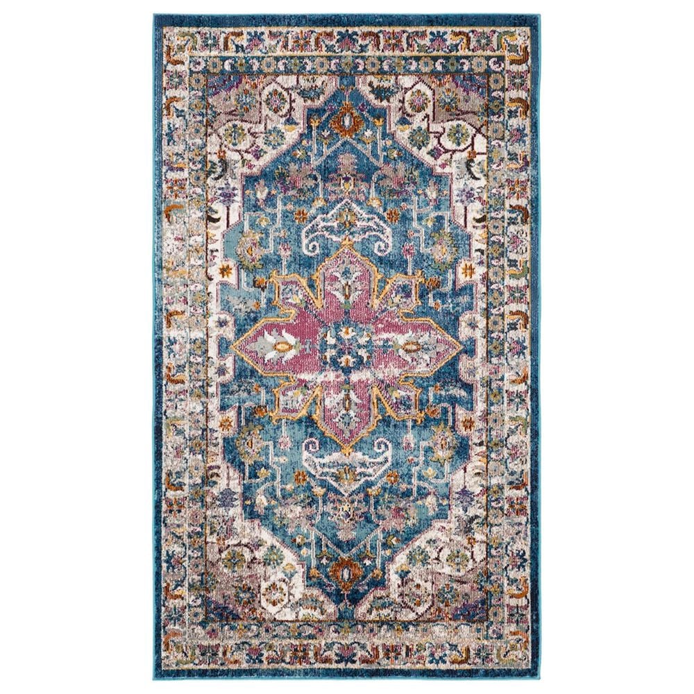 Safavieh Aria ARA160B 3" x 5" Blue and Creme Area Rug, , large