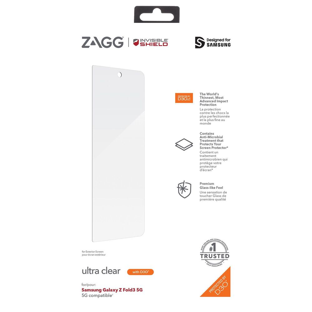 Zagg InvisibleShield Ultra Clear Plus D3O Screen Protector for Samsung Galaxy Z Fold3 5G in Clear, , large