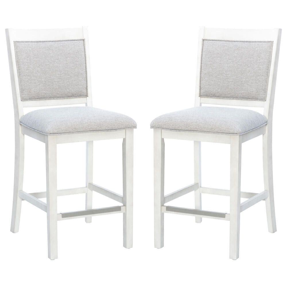 Linon Home Decor Mckoy Counter Stool in White (Set of 2), , large
