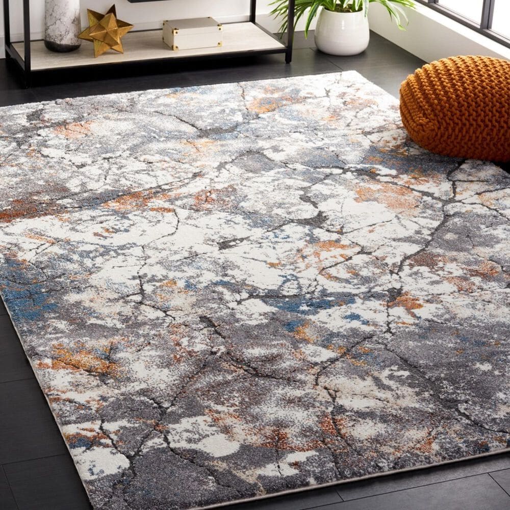 Safavieh Cyrus Shag CYR142F 5&#39;5&quot; x 7&#39;6&quot; Grey and Ivory Area Rug, , large