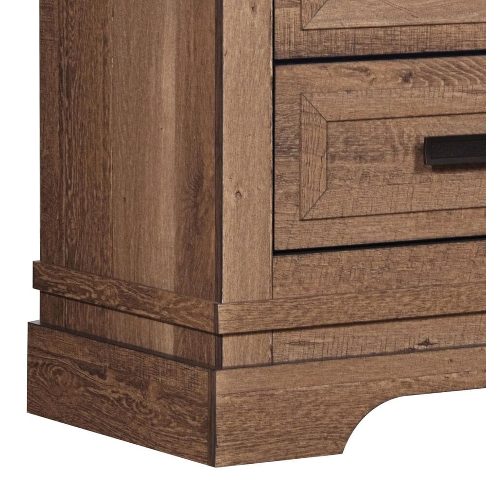 New Heritage Design Coventry Hall 3-Piece Queen Sleigh Bed with Two Nightstands in Pecan, , large