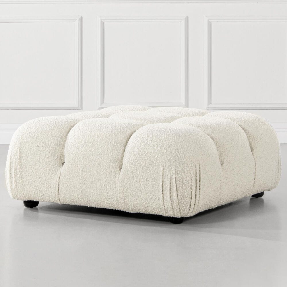 Jennifer Taylor Home Marcel Cocktail Ottoman in Ivory White, , large