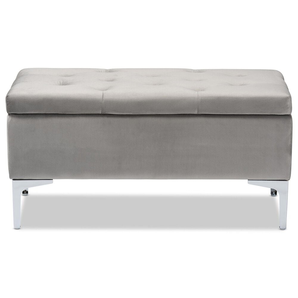 Baxton Studio Mabel Storage Ottoman in Grey, , large