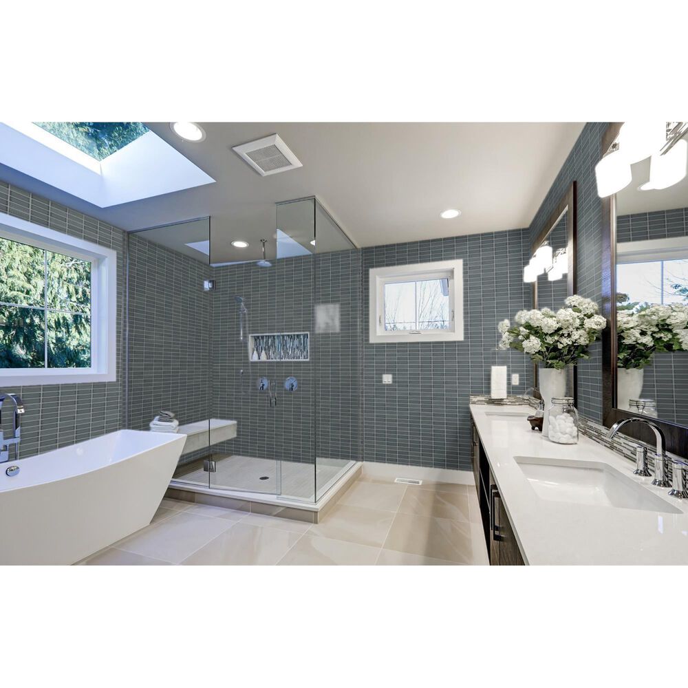 Emser Nagara Gray 11&quot; x 11&quot; Ceramic Mosaic Sheet, , large