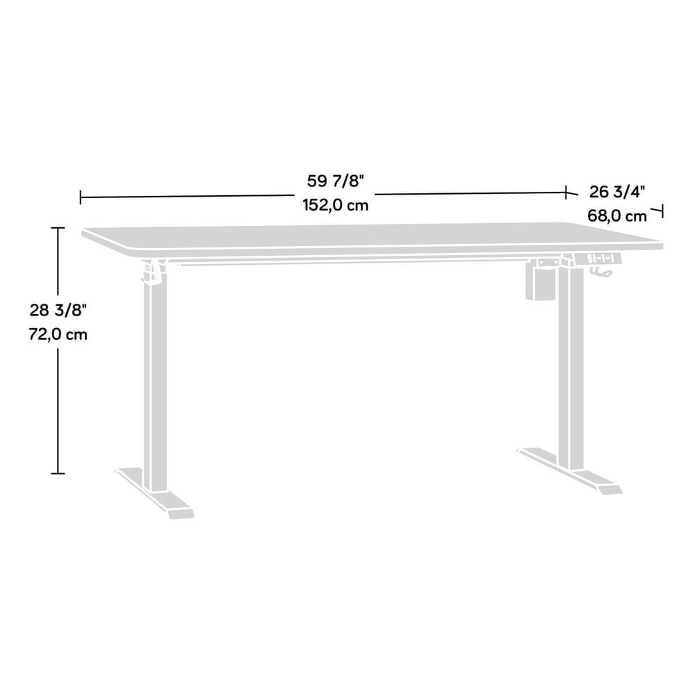 Sauder 60" Sit/Stand Desk in White, , large