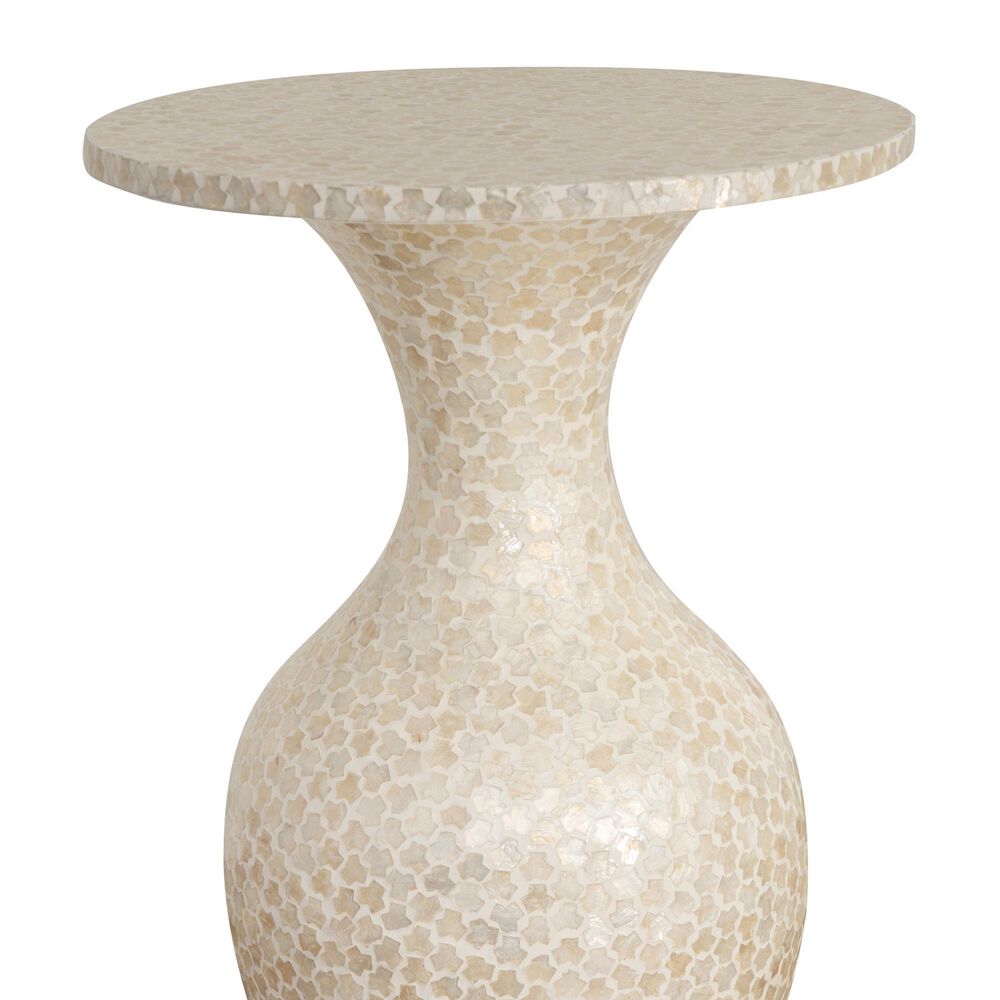 Linon Home Decor Peary Hourglass Side Table in Cream, , large