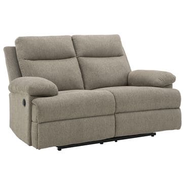 Ashley Side-Swipe Manual Reclining Loveseat in Mocha, , large