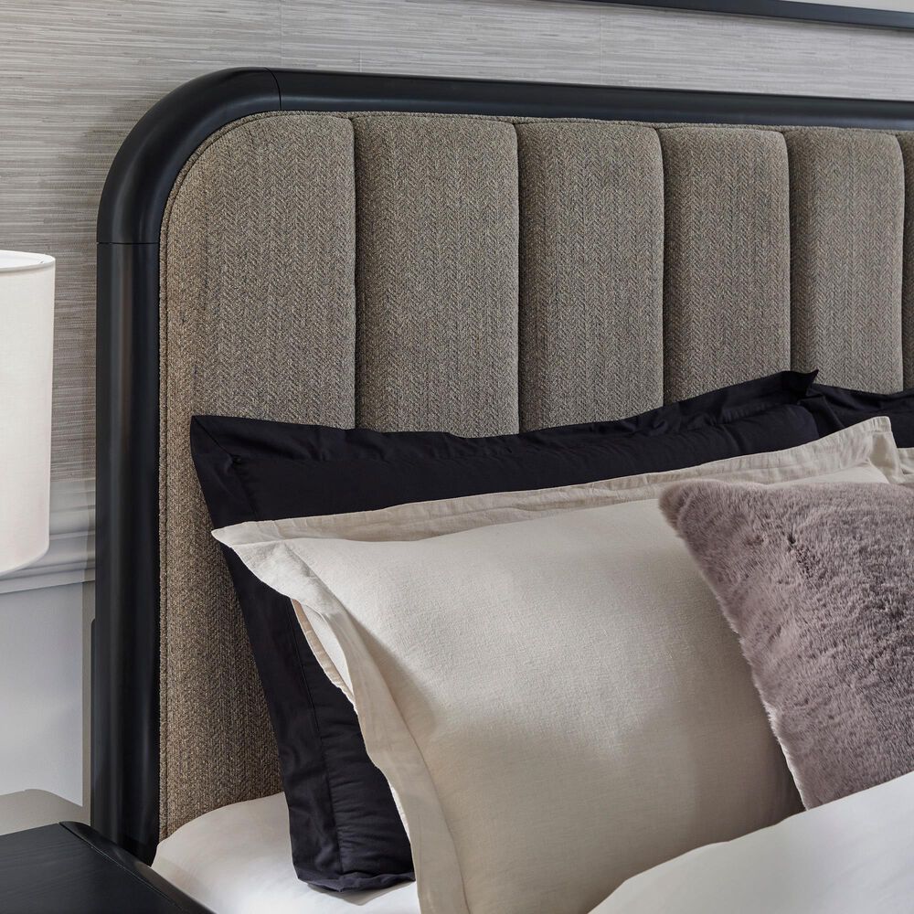 Millenium Rowanbeck King Upholstered Panel Bed in Black Finish, , large