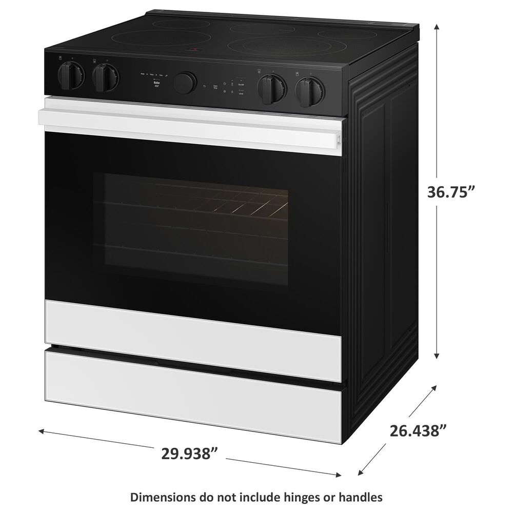 Samsung Bespoke Bespoke 6.3 Cu. Ft. Smart Slide-In Electric Smart Range with Convection in White Glass, , large