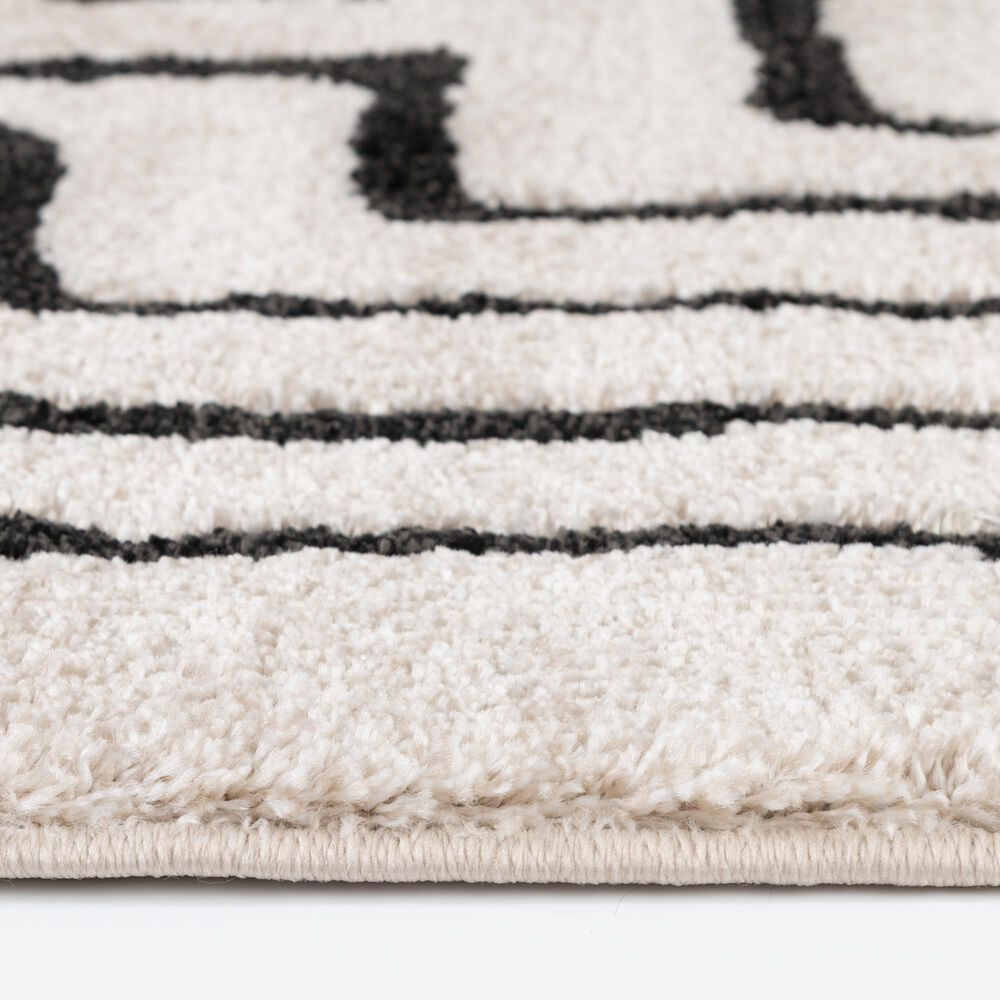 Central Oriental Oklahoma Charlin White Sand and Iron 5&#39; x 7&#39;3&quot; Area Rug, , large