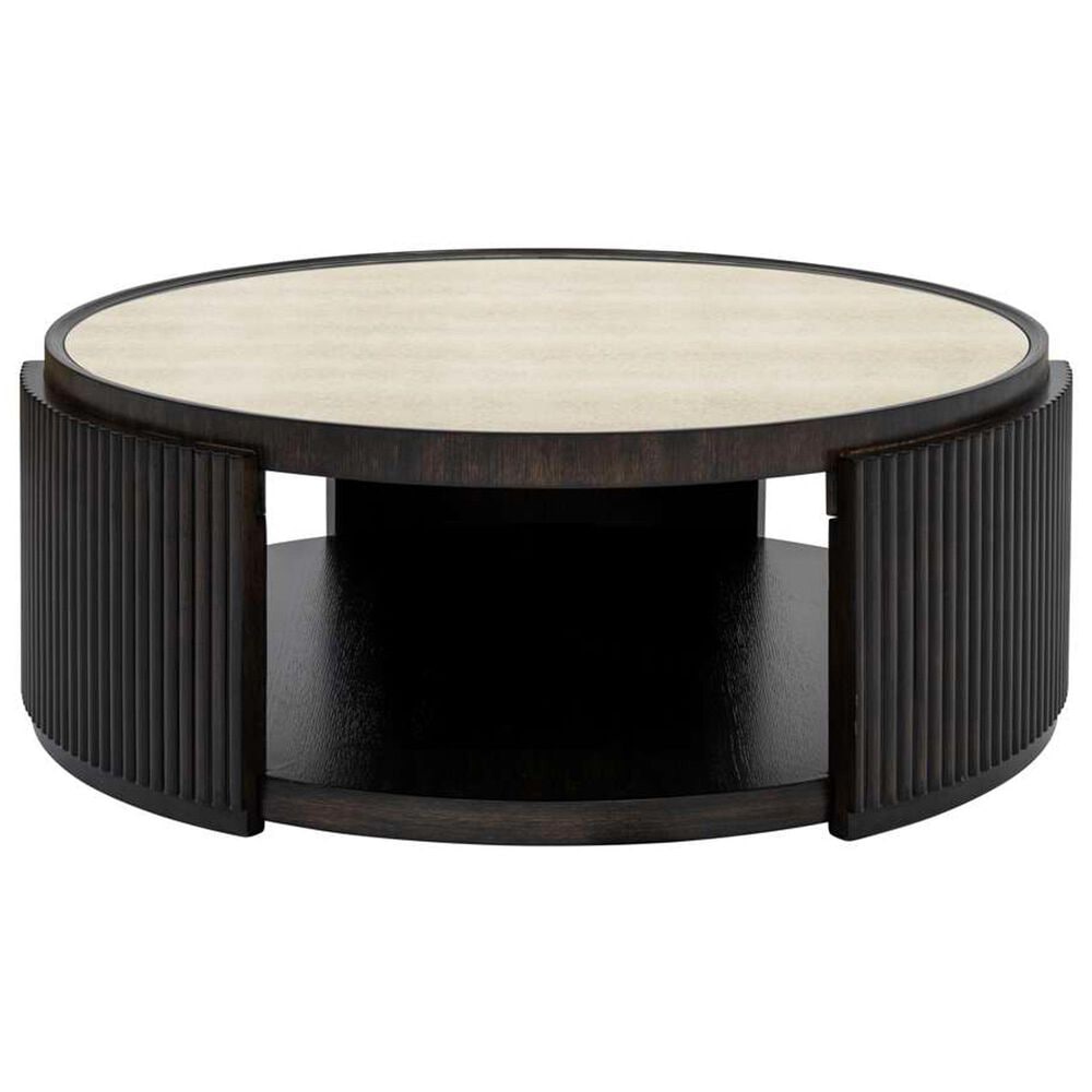 Bassett Mirror Company Rivera Coffee Table in Charcoal Oak and Gold Tinted, , large