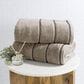 Timberlake Lavish Home Zero Twist 2-Piece Towel Set in Taupe and Black, , large