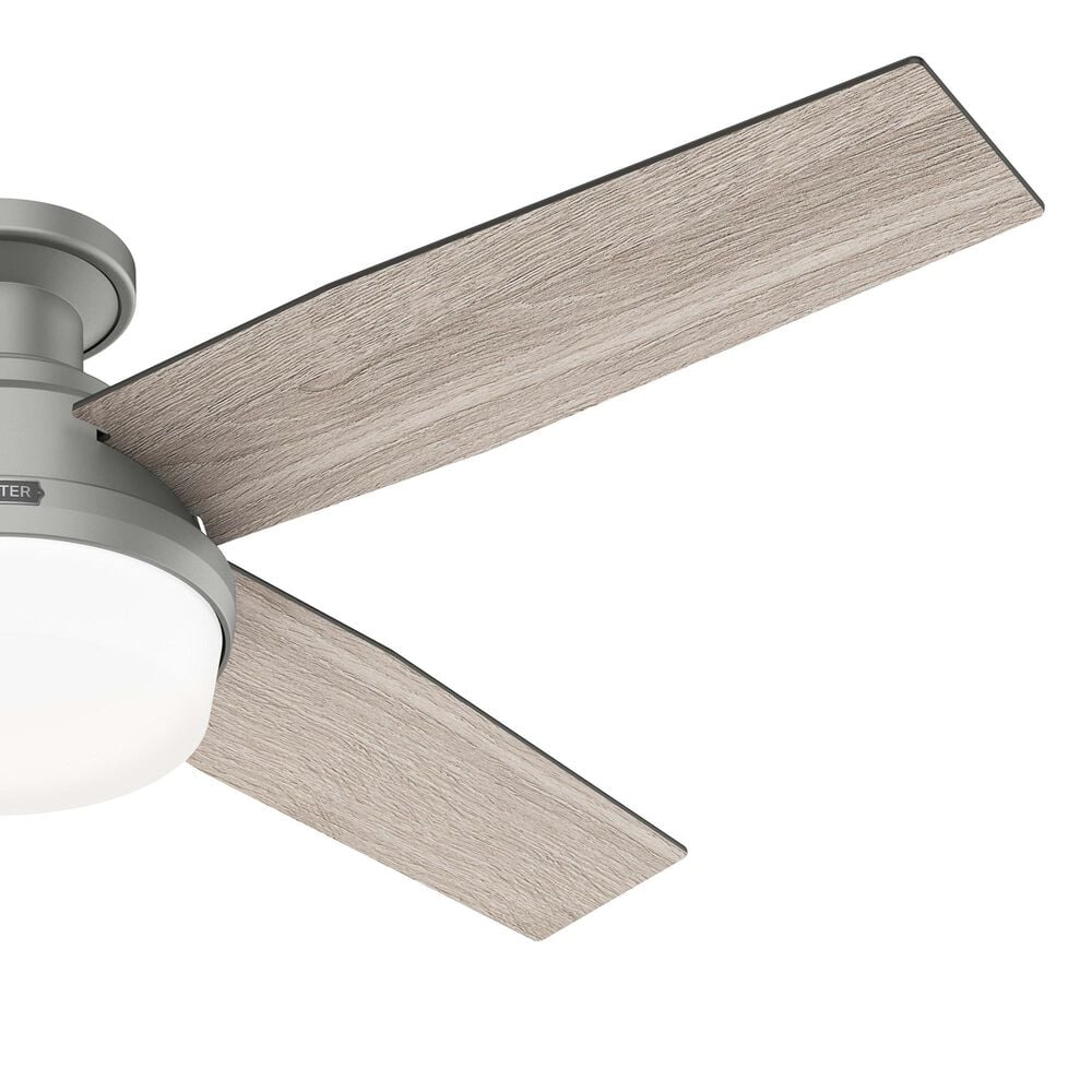 Hunter Dempsey Low Profile 52&quot; Ceiling Fan with Lights in Matte Silver, , large
