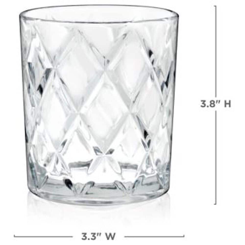True Brands Scotch Diamond Cut Tumbler Glasses in Clear &#40;Set of 4&#41;, , large