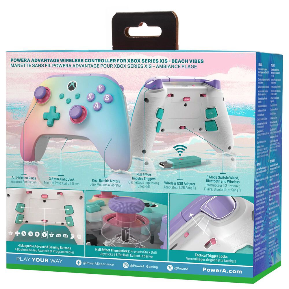 PowerA Advantage Wireless Controller for Xbox Series X|S - Beach Vibes, , large