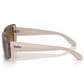 Ray-Ban Rectangular Sunglasses with Brown Lenses in Polished Transparent Brown, , large