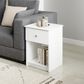 HOMLUX 1-Drawer Modern Nightstand with Knob Handle in White (Set of 2), , large