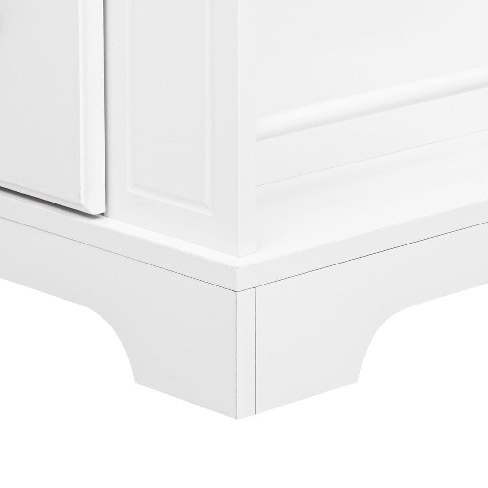 HOMLUX 51" Kitchen Island with Pull Out Trash Can Storage in White, , large