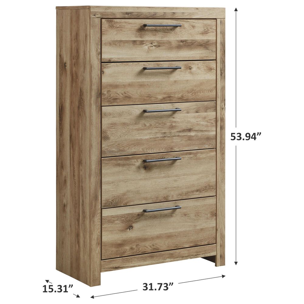 Ashley Hyanna 5-Drawer Chest in Golden Rustic, , large