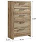 Ashley Hyanna 5-Drawer Chest in Golden Rustic, , large