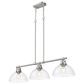 Golden Lighting Duncan 3-Light Pendant with Clear Shade in Pewter, , large