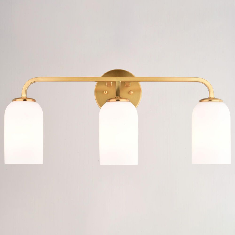Vaxcel Shelby 3-Light Bathroom Vanity in Natural Brass, , large