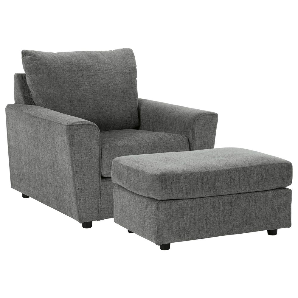 Ashley Stairatt Chair and Ottoman in Gravel, , large