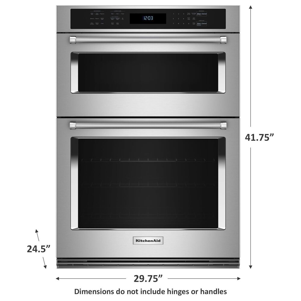 KitchenAid 30&quot; Electric Microwave Wall Oven Combo with Air Fry Mode in PrintShield Stainless Steel, , large