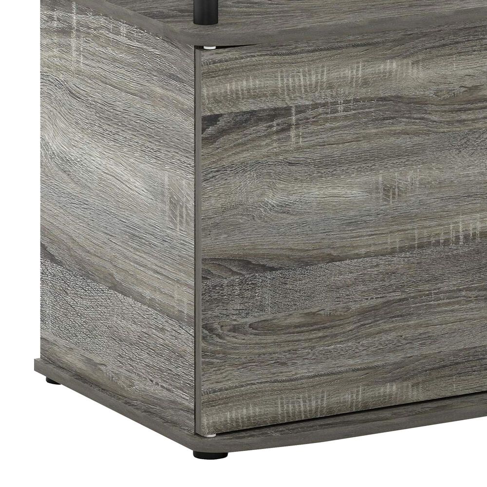 HOMLUX End Table with Open Shelf in Gray and Black, , large